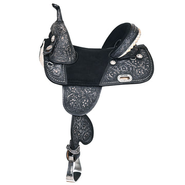 Hilason Western Horse Treeless Barrel Racing American Leather Saddle